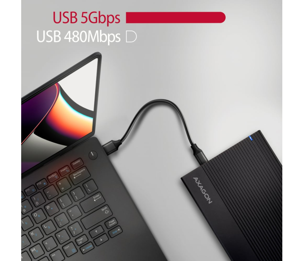 Axagon EE35-GTR USB-C 5Gbps RIBBED box 3,5" - 1485443 - zdjęcie 4